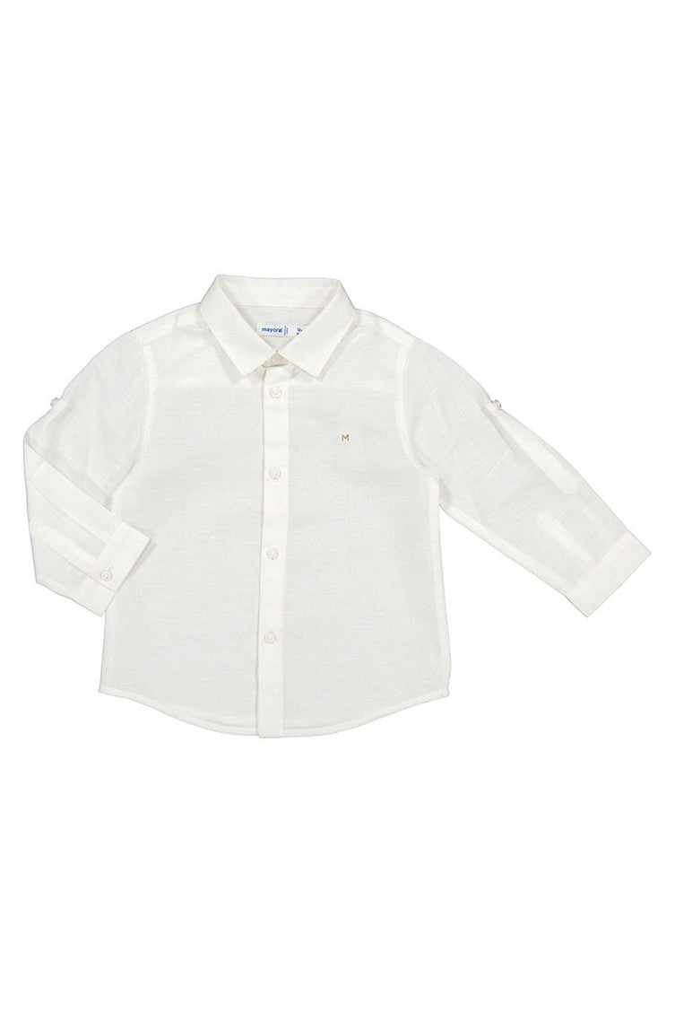 Mayoral Baby Basic Linen Long Sleeve Dress Shirt_117 - 40 - NorthBoys