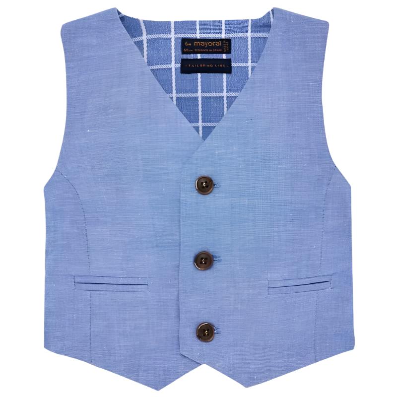 Mayoral Baby Dressy Blue or Navy Linen Vest 1313 - NorthBoys