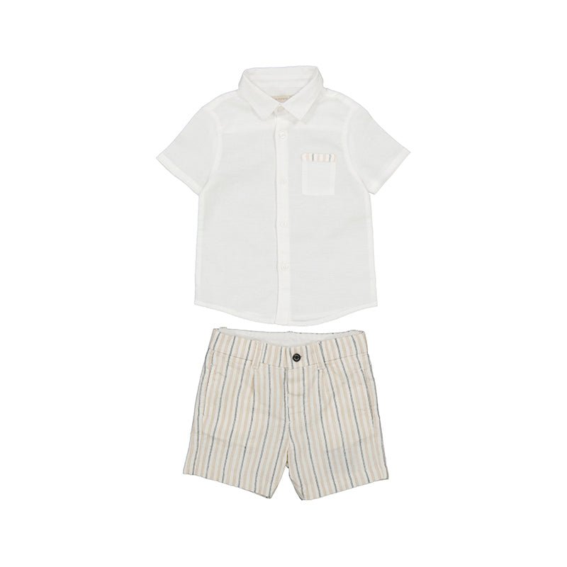 Mayoral Baby Dressy Linen Short Set_ Beige 1295 - 19 - NorthBoys