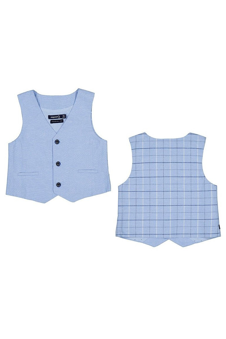 Mayoral Baby Dressy Linen Vest_Blue 1371 - 81 - NorthBoys
