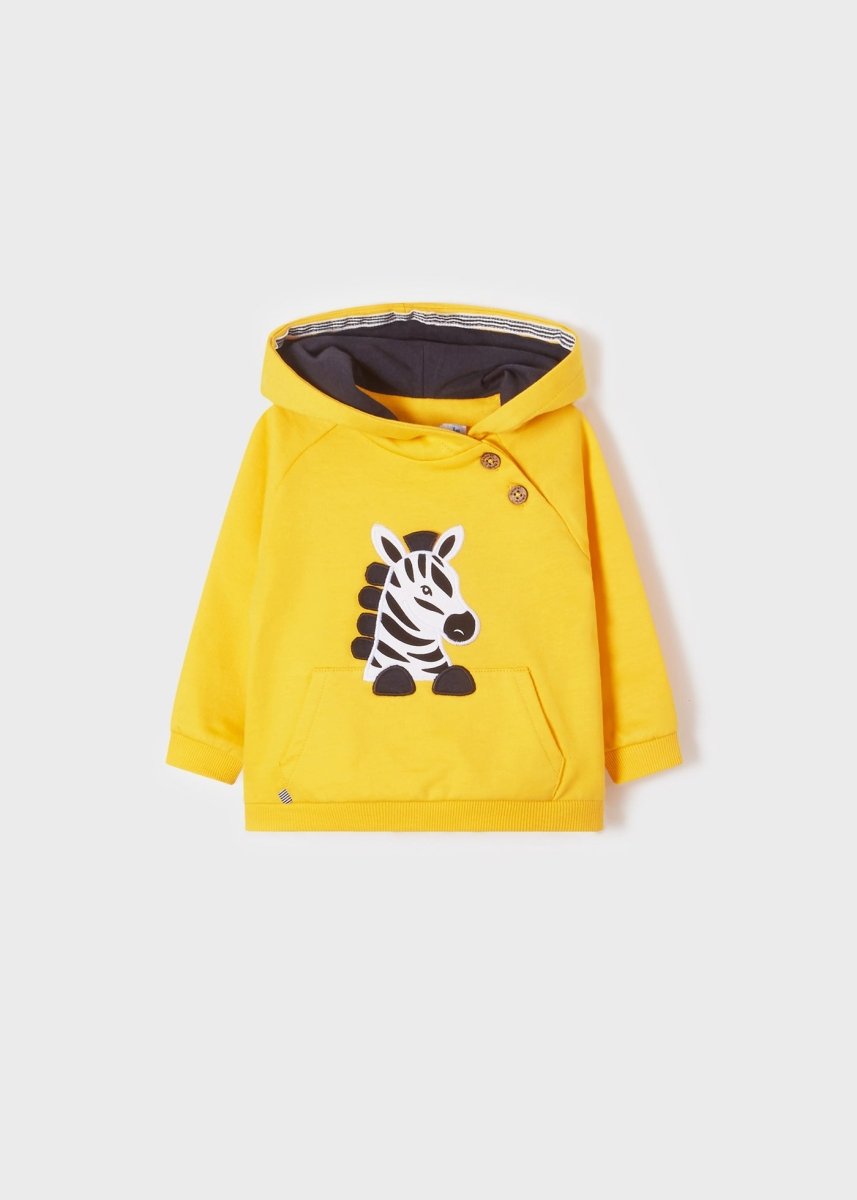 Mayoral Baby Hoodie w/ Zebra Graphic_ Yellow 1402 - 86 - NorthBoys