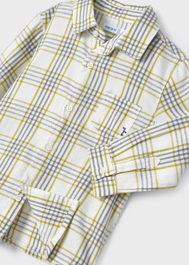 Mayoral Baby L/S Plaid Shirt _Yellow 2161 - 93 - NorthBoys