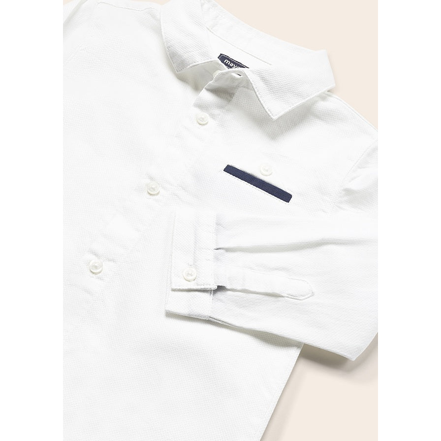 Mayoral Baby Long Sleeve Dress Shirt with BowTie _White 1115 - 40 - NorthBoys