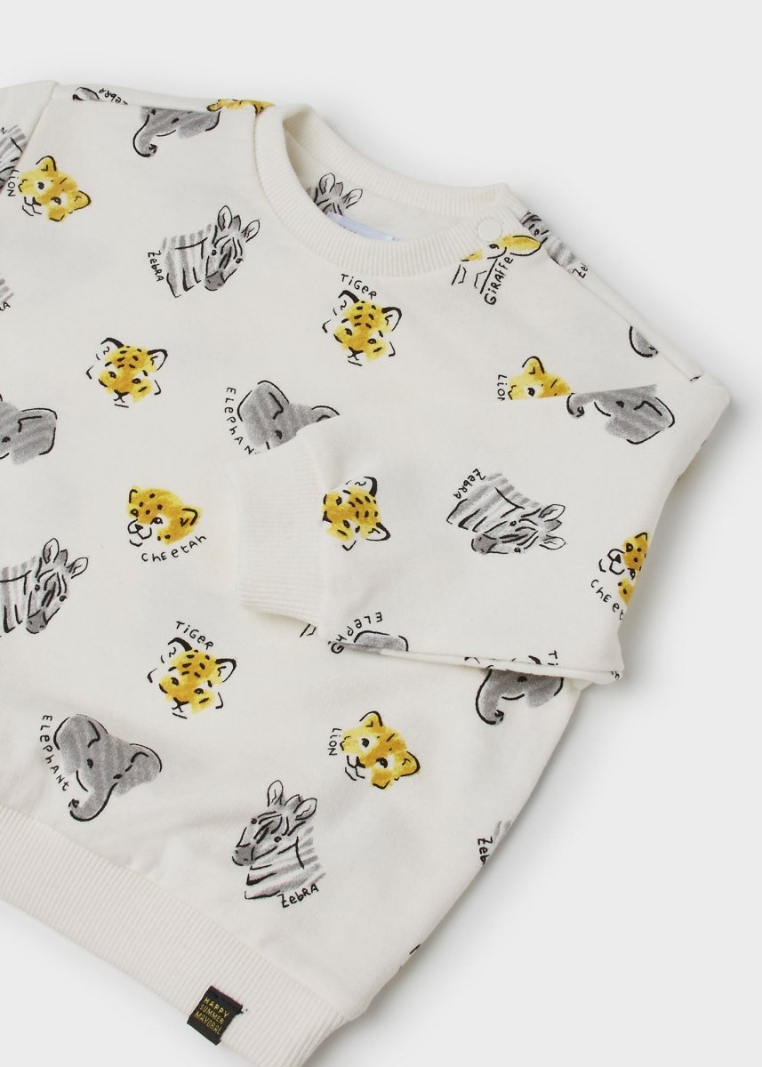 Mayoral Baby Pullover w/ Animal Print_ Off White 1401 - 81 - NorthBoys