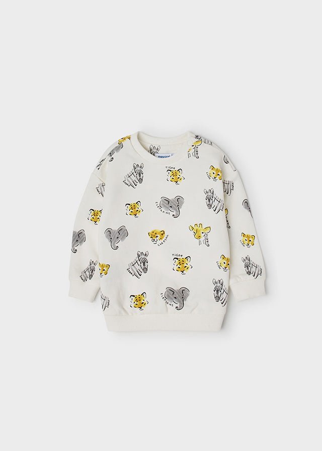 Mayoral Baby Pullover w/ Animal Print_ Off White 1401 - 81 - NorthBoys