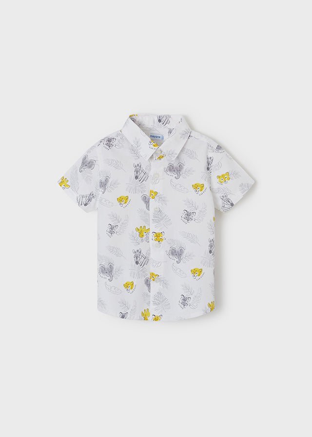 Mayoral Baby Short Sleeve Dress Shirt w/Print_ White 1115 - 95 - NorthBoys