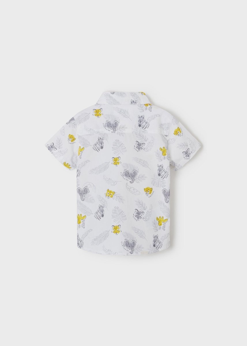 Mayoral Baby Short Sleeve Dress Shirt w/Print_ White 1115 - 95 - NorthBoys