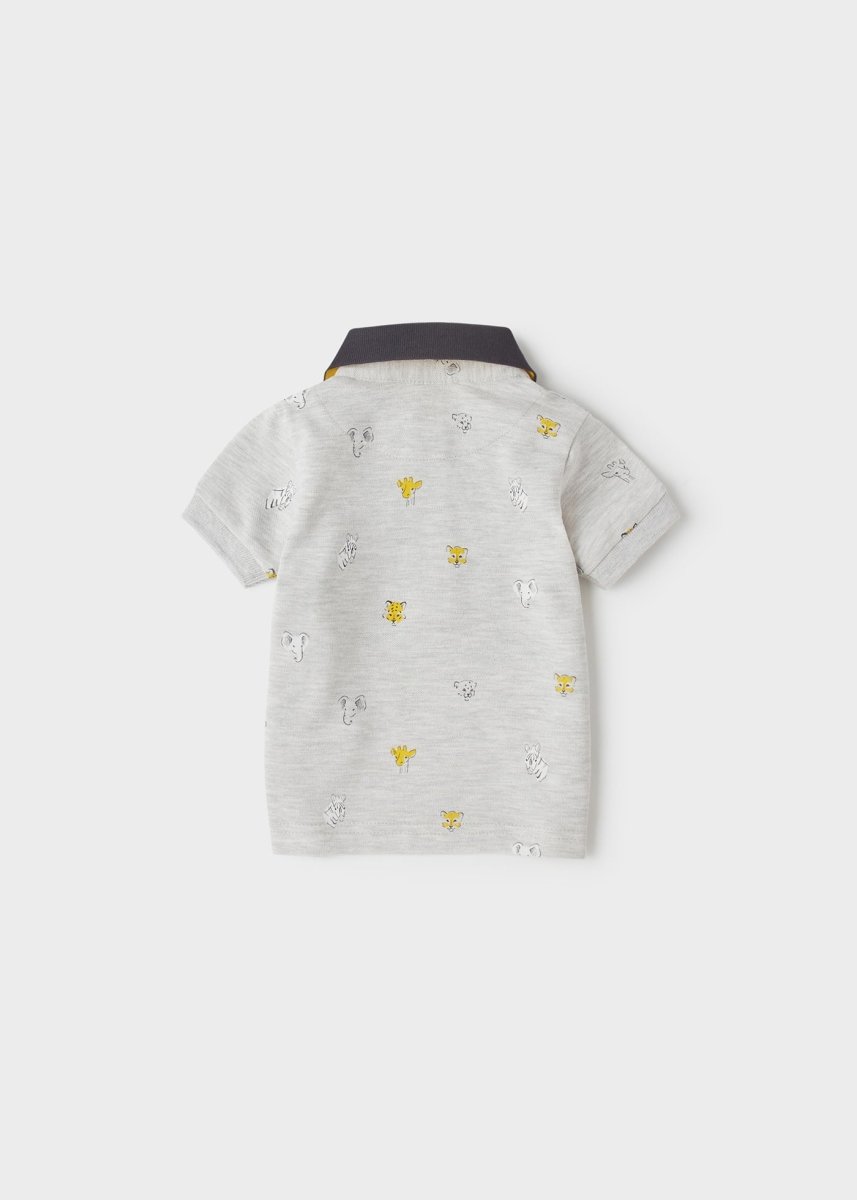 Mayoral Baby Short Sleeve Polo w/ Tigers _Heather Grey 1108 - 33 - NorthBoys