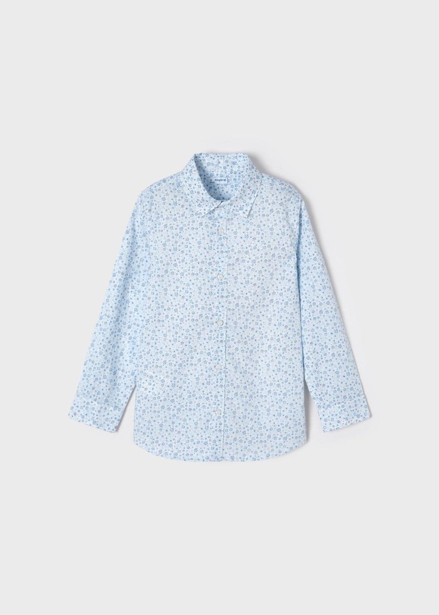 Mayoral Mini L/S Dress Shirt w/Floral Print_ Light Blue 3120 - 48 - NorthBoys