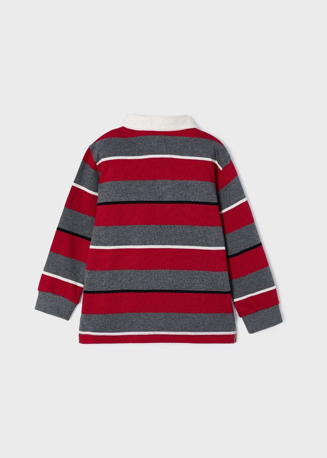 Mayoral Mini L/S Striped Polo _Red 4180 - 89 - NorthBoys