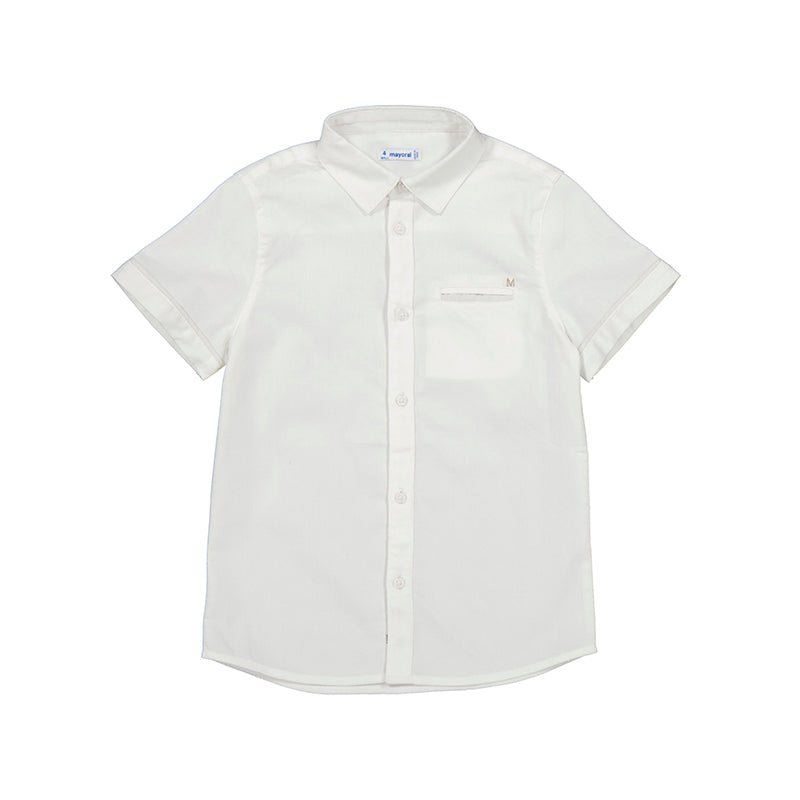 Mayoral Mini Short Sleeve Dress Shirt_ White 3159 - NorthBoys