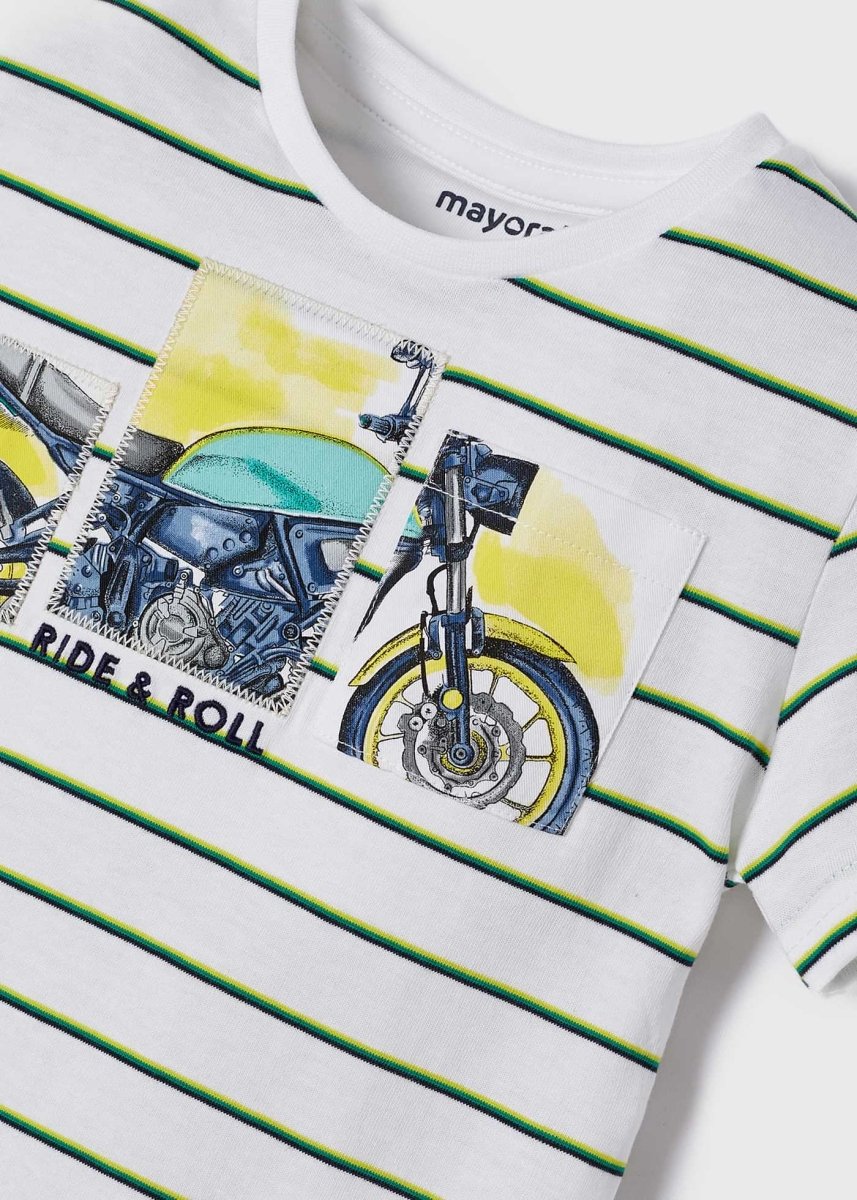 Mayoral Mini T-Shirt w/Stripes _White 3004 - 43 - NorthBoys