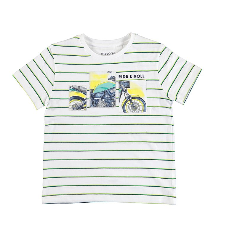 Mayoral Mini T-Shirt w/Stripes _White 3004 - 43 - NorthBoys
