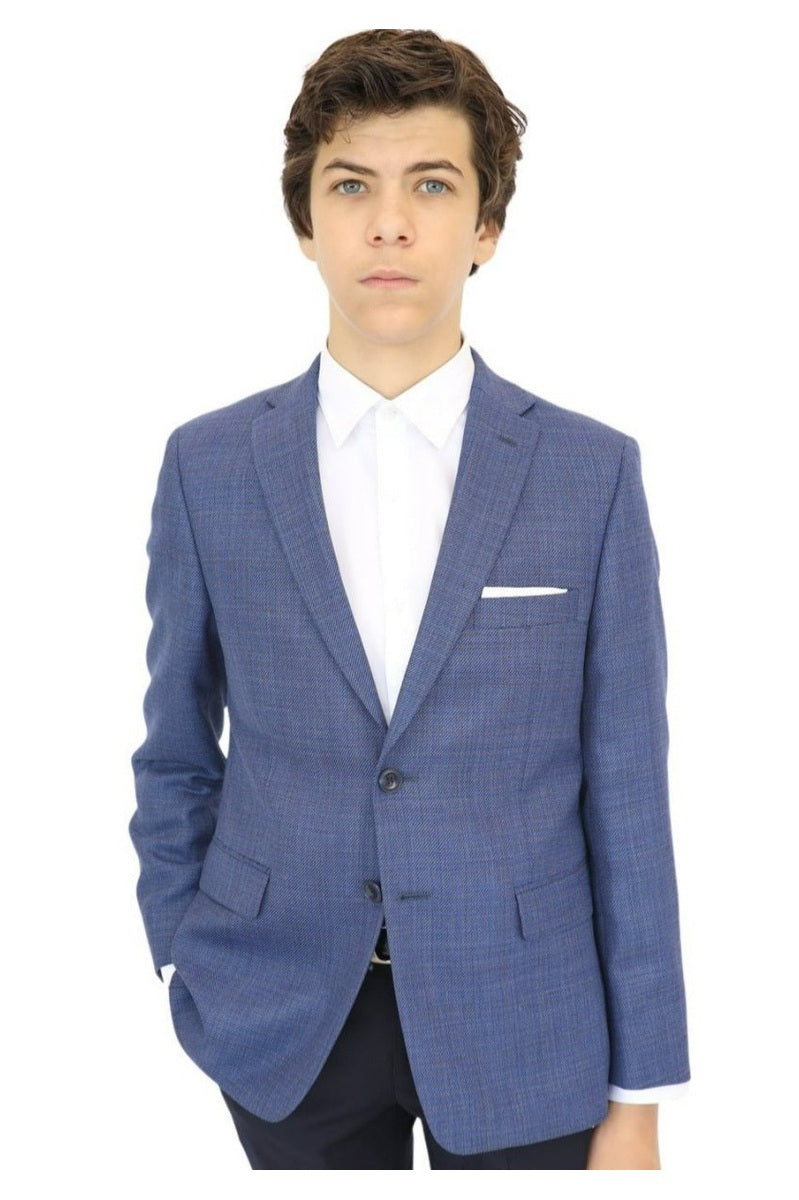 Michael Kors Boys Blue Plain Wool Sports Jacket-NorthBoys