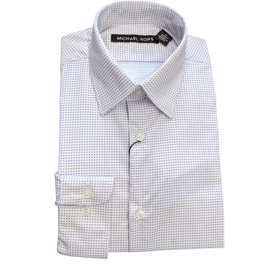 Michael Kors Boys Lilac Geometric Dress Shirt JY0000 - NorthBoys
