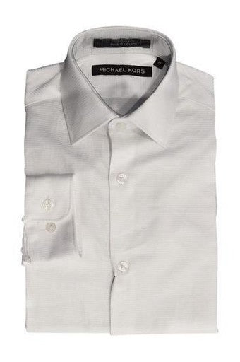 Michael Kors Boys White Tonal Cotton Shirt - NorthBoys