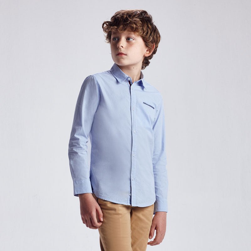 Nukutavake Boys Blue Contrast Dress Shirt - NorthBoys