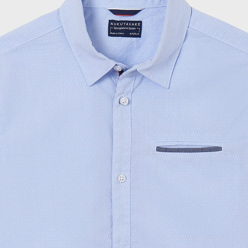 Nukutavake Boys Blue Contrast Dress Shirt - NorthBoys
