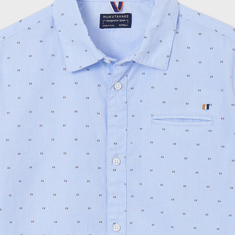 Nukutavake Boys Blue Print Dress Shirt - NorthBoys