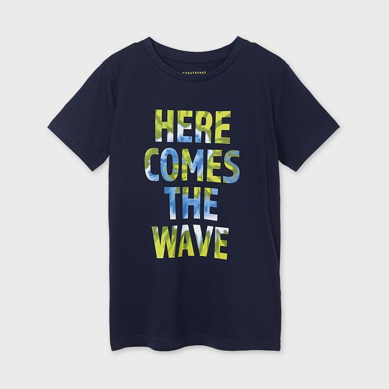 Nukutavake Boys Navy Wave T-Shirt - NorthBoys