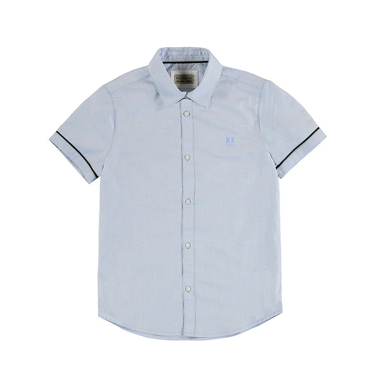 Nukutavake Boys Short Sleeve Dress Shirt w/Contrast _Light Blue 6110 - 33 - NorthBoys