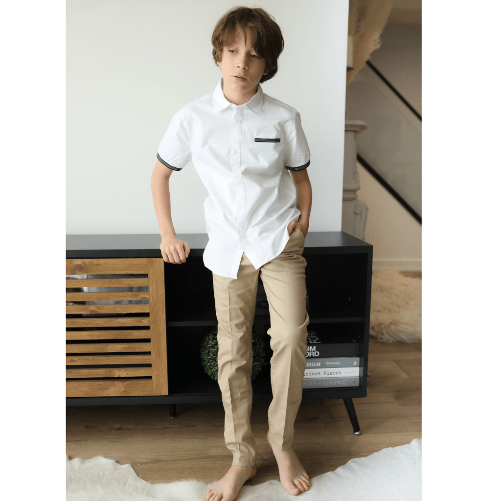 Nukutavake Boys Short Sleeve White Dress Shirt - NorthBoys