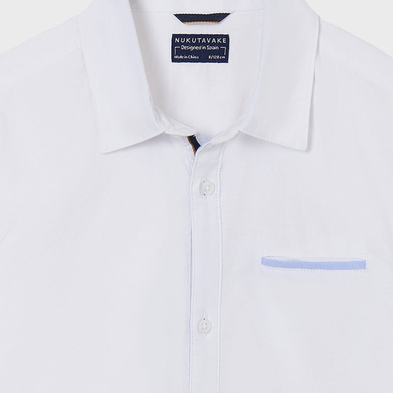 Nukutavake Boys White Contrast Dress Shirt - NorthBoys