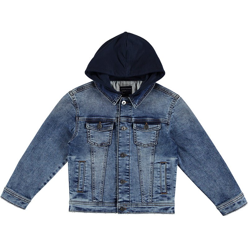 Nukutavake Hooded Denim Jacket _Medium Blue 6406 - 78 - NorthBoys