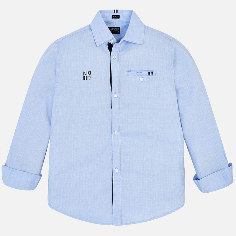 Nukutavake Long Sleeve Blue Cotton Shirt 6133 - NorthBoys