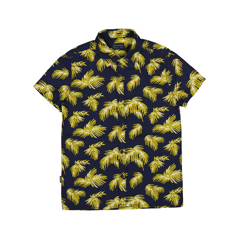 Nukutavake Short Sleeve Leaf Shirt_Navy 6112 - 67 - NorthBoys