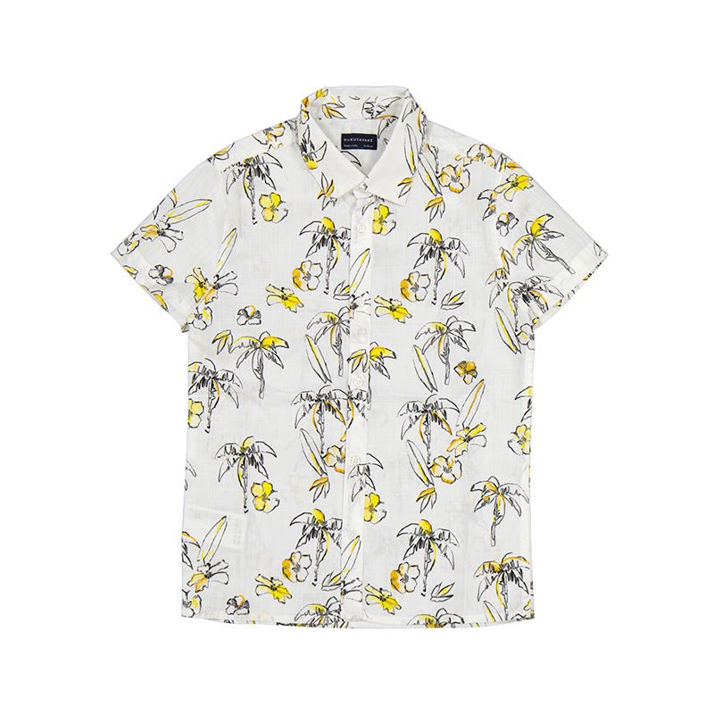 Nukutavake Short Sleeve Leaf Shirt_White 6112 - 69 - NorthBoys