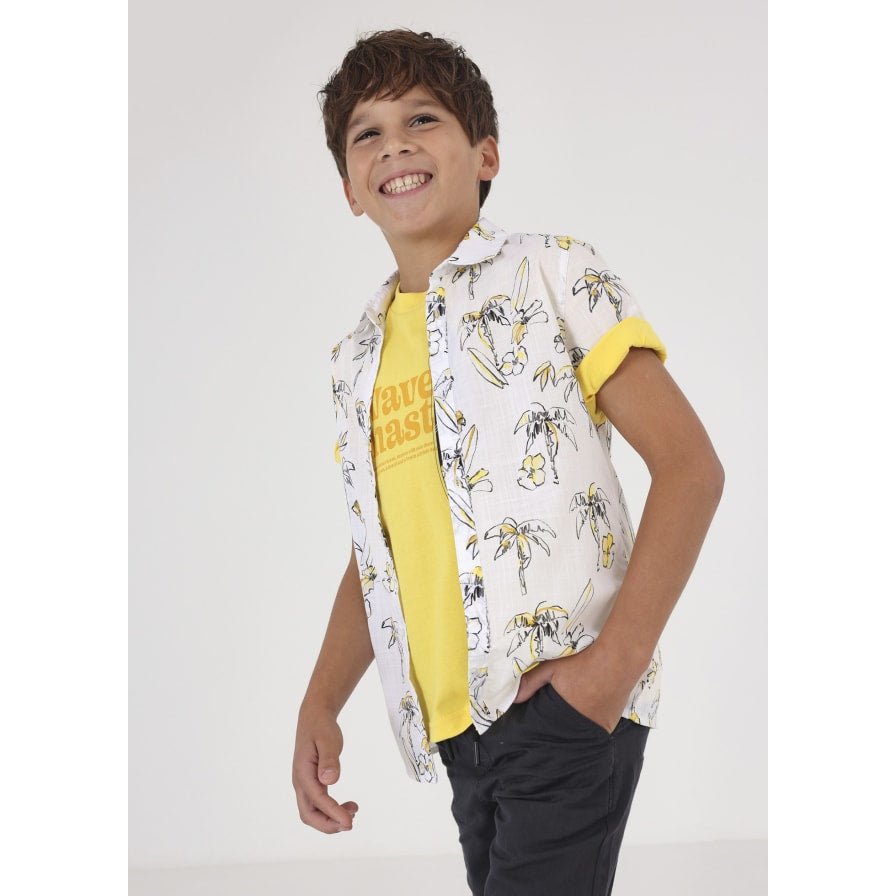 Nukutavake Short Sleeve Leaf Shirt_White 6112 - 69 - NorthBoys