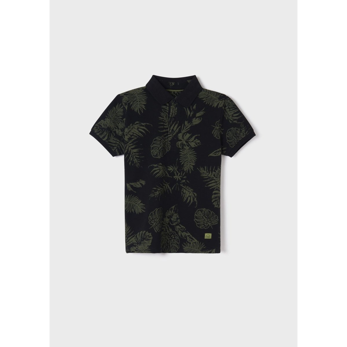 Nukutavake Short Sleeve Polo w/Leaf Pattern _Black 6106 - 65 - NorthBoys