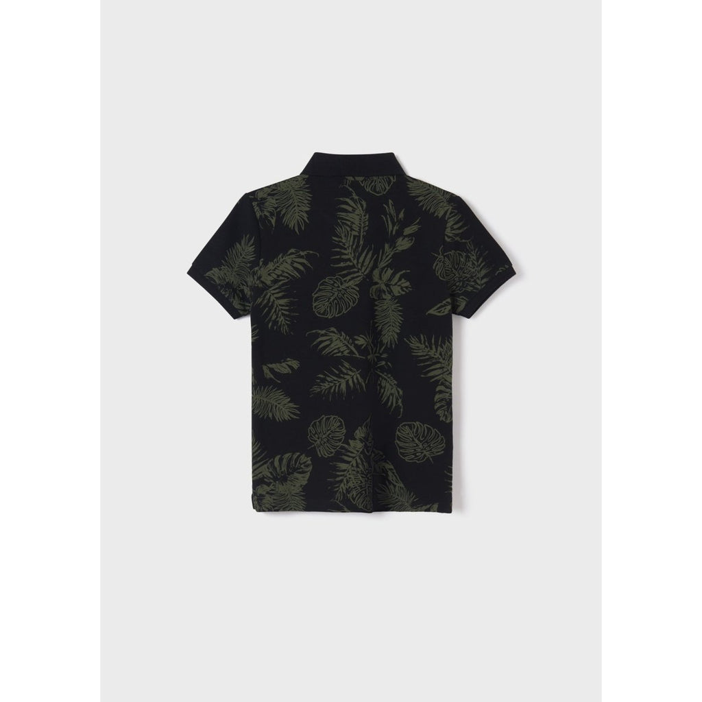 Nukutavake Short Sleeve Polo w/Leaf Pattern _Black 6106 - 65 - NorthBoys