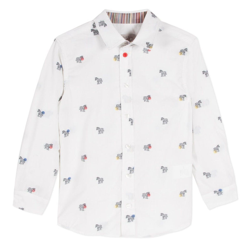 Paul Smith Jr Boys Dress Zebra Motif Shirt 192 5P12552 - NorthBoys