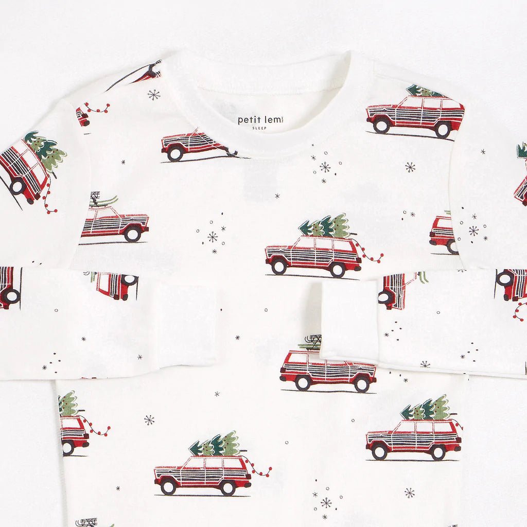 Petit Lem 2pc PJ Set w/Festive Print _Off - White 22HRS63424B - NorthBoys