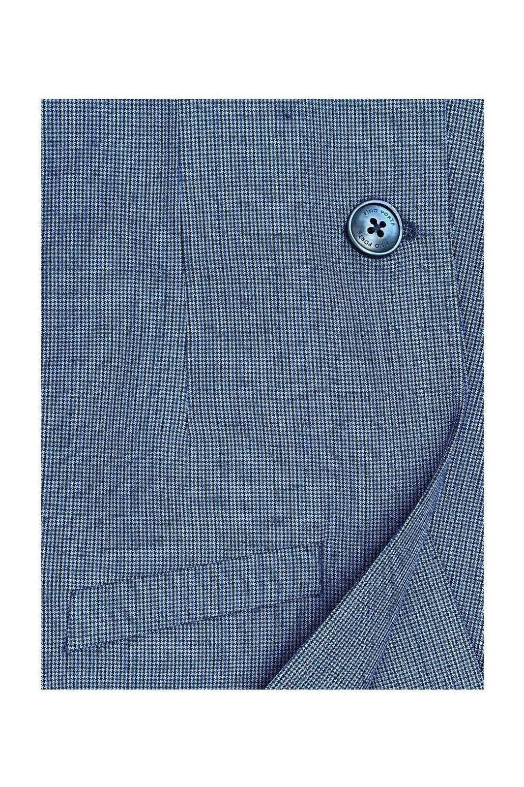 PinoPorte Boys Mini Blue Check Wool Suit-NorthBoys