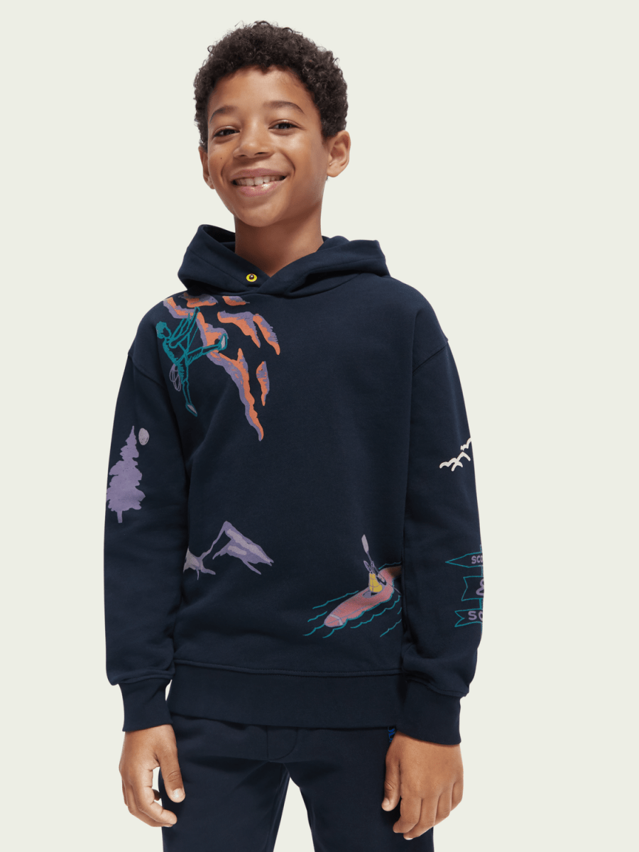Scotch & Soda Boys All Over Print Hoodie _Navy 167622 - 605Z - NorthBoys
