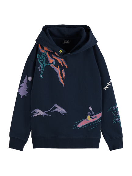 Scotch & Soda Boys All Over Print Hoodie _Navy 167622 - 605Z - NorthBoys