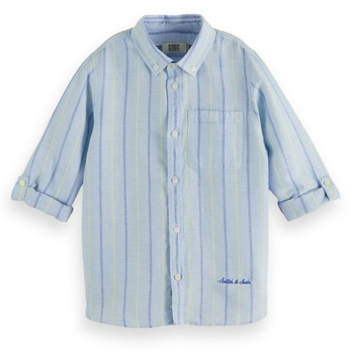 Scotch & Soda Boys L/S Linen Shirt _Blue 170514 - 5233 - NorthBoys