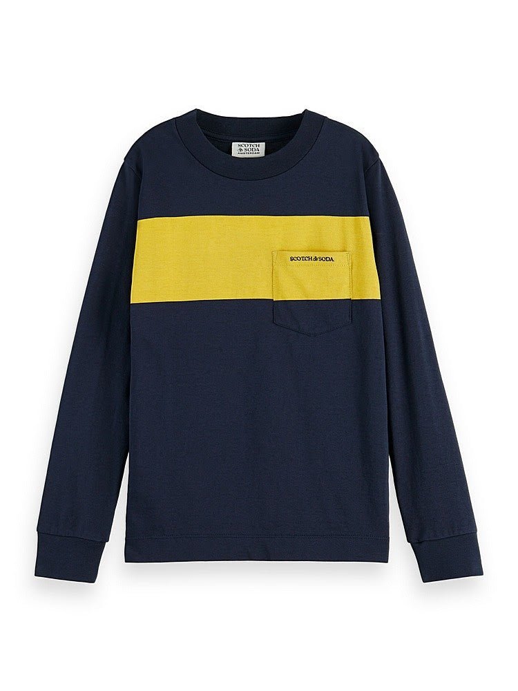 Scotch & Soda Boys L/S Shirt w/Yellow Stripe _Navy 171180 - 0002 - NorthBoys