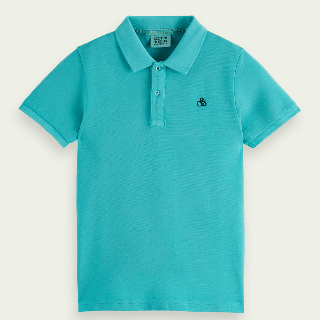 Scotch & Soda Boys Short Sleeve Pique Polo _Aqua 170570 - NorthBoys