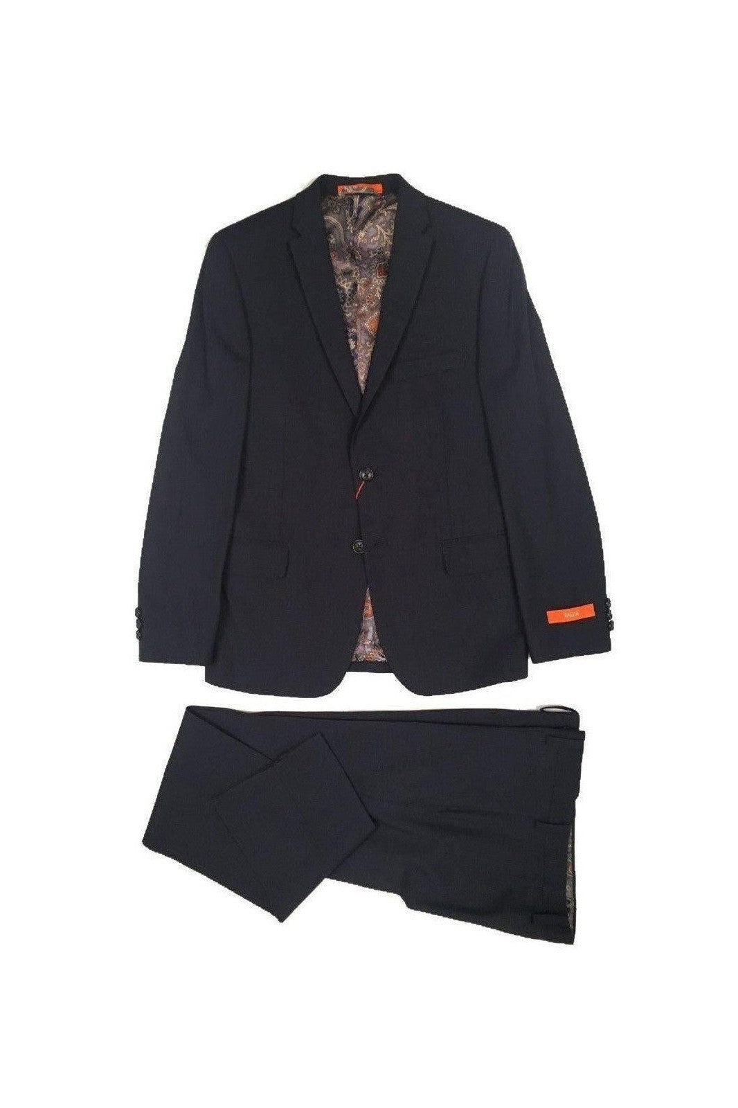Tallia Boys Husky Black Plaid Wool Suit-NorthBoys