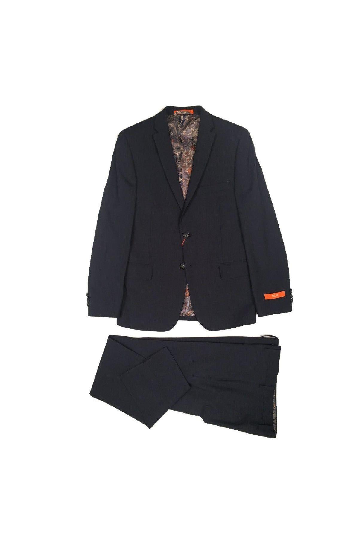 Tallia Boys Husky Black Plaid Wool Suit-NorthBoys