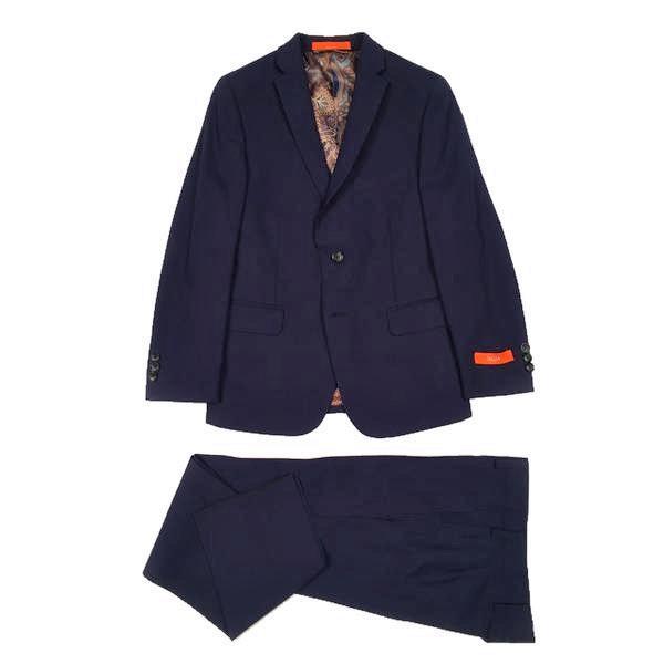 Tallia Boys Husky Striped Royal Blue Wool Suit BZH008-NorthBoys