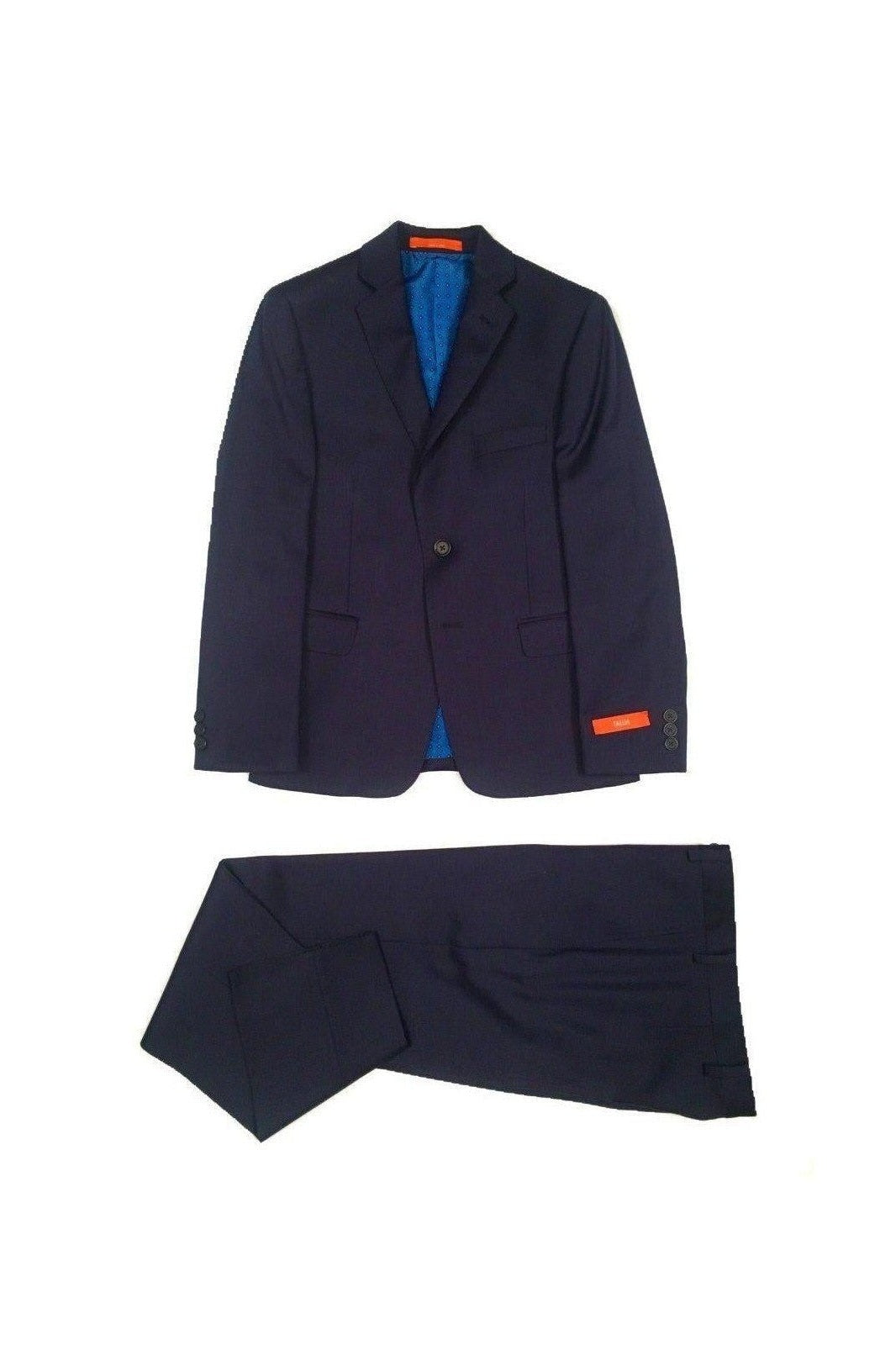 Tallia Boys Navy Blue Twill Wool Suit-NorthBoys