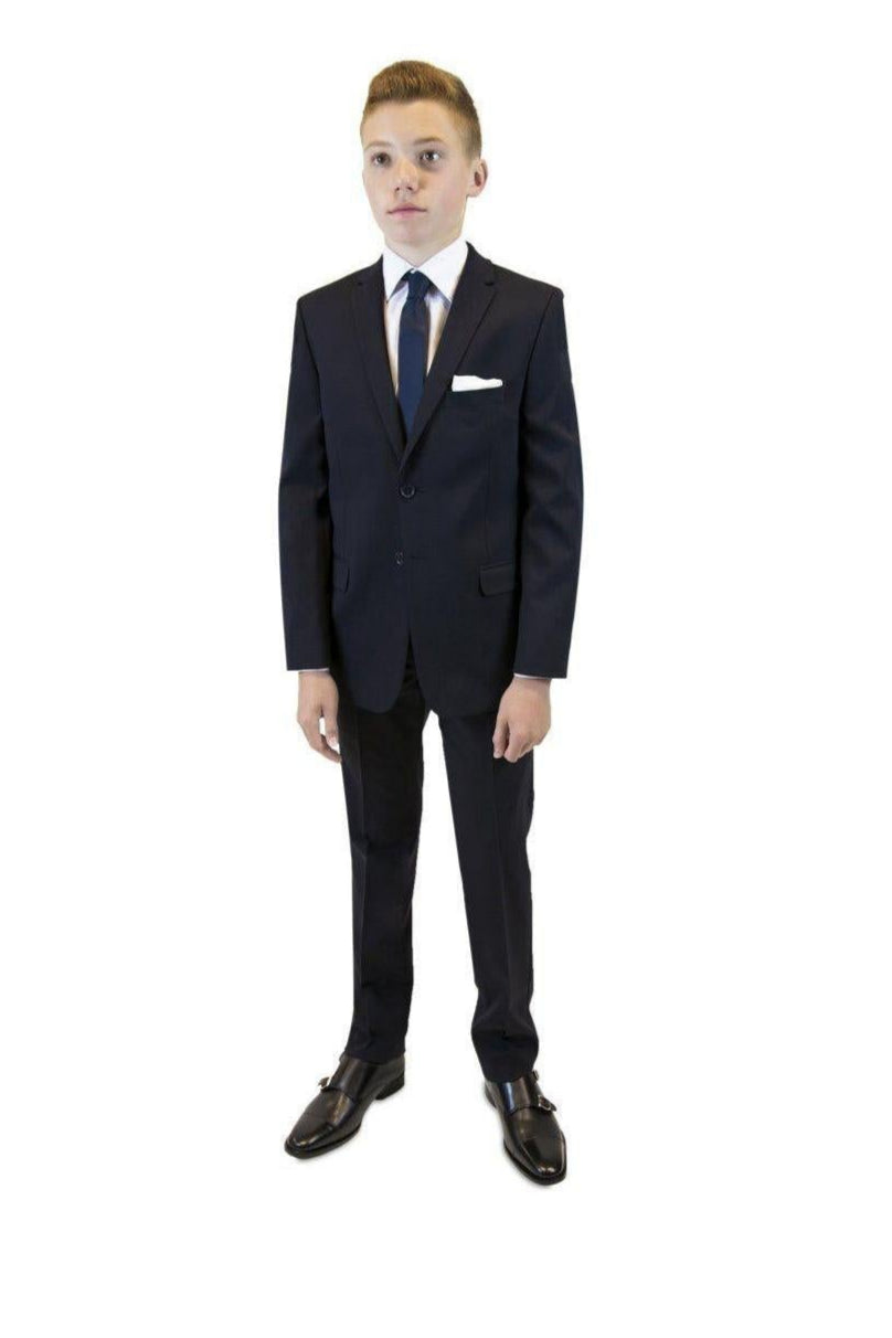 Tallia Boys Slim Solid Navy Wool Suit_ DZ0002-NorthBoys