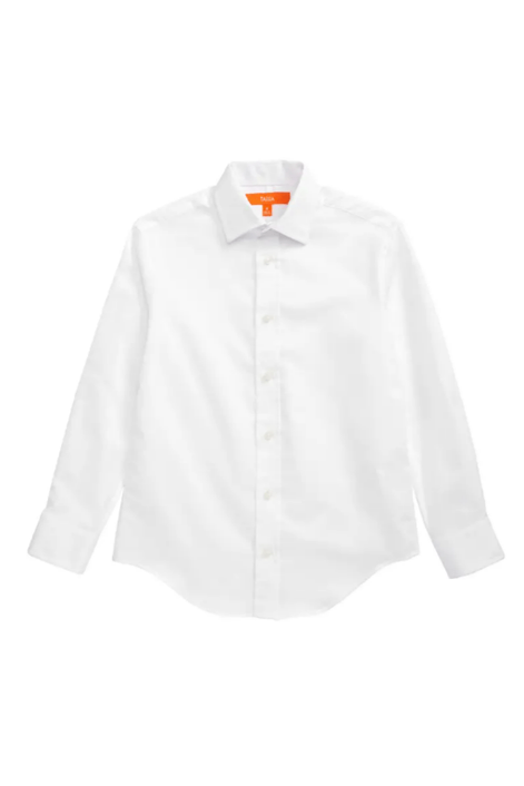 Tallia Boys Textured White Dress Shirt - NorthBoys