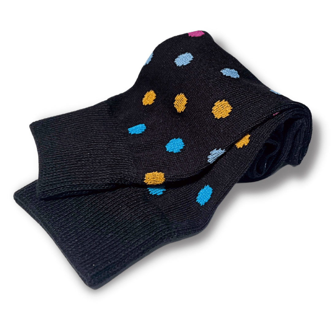 Vannucci Boys Polka Dot Black Socks _SS1221 - NorthBoys