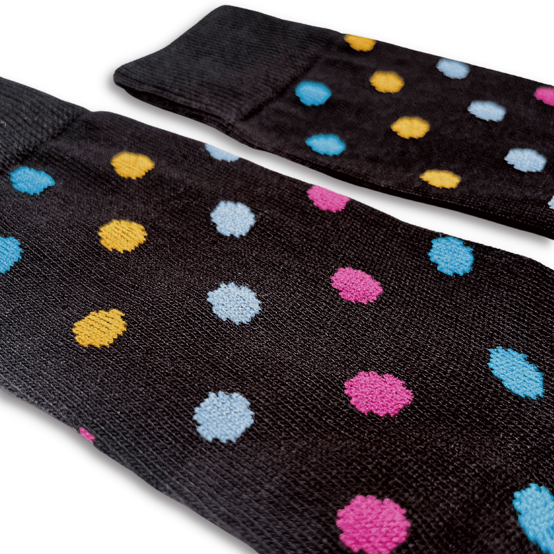 Vannucci Boys Polka Dot Black Socks _SS1221 - NorthBoys